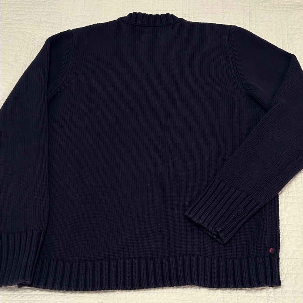 RARE 90’s Lauren Ralph Lauren Deep Navy Long Sleeve V-Neck Sweater - Picture 6 of 11